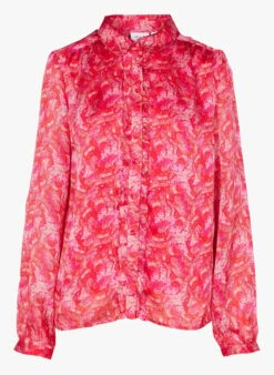 VILAYLA VIE - Pink Printed Shirt With Classic Collar -Morganmai Store 4056458