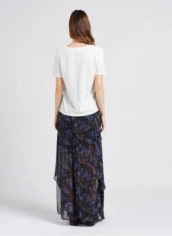 BERENICE ENOYA LOVE - White V-neck Cotton T-shirt With Screen Print -Morganmai Store 4058468