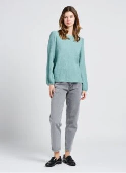 Green Round-neck Top -Morganmai Store 4058546