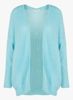 FLORENCE - Blue Mid-length Ribbed Knit Cardigan 7 FLORENCE - Blue Mid-length Ribbed Knit Cardigan -Morganmai Store 4059737