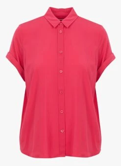 Samsoe Samsoe MAJAN - Red Loose-fit Fluid Shirt With Classic Collar 8 Samsoe Samsoe MAJAN - Red Loose-fit Fluid Shirt With Classic Collar -Morganmai Store 4066004