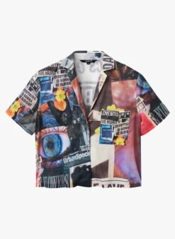 Desigual Multicolored Short Printed Cotton Shirt