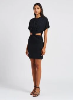 IRO KIMIME - Black Short T-shirt Dress -Morganmai Store 4069773