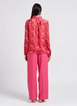 VILAYLA VIE - Pink Printed Shirt With Classic Collar -Morganmai Store 4069947