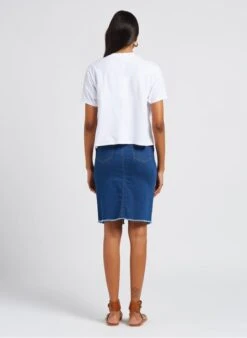 American Vintage LOPINTALE - White Round-neck Cotton-blend T-shirt -Morganmai Store 4070069