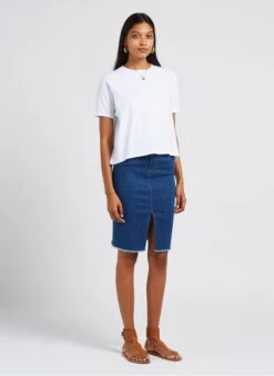 American Vintage LOPINTALE - White Round-neck Cotton-blend T-shirt -Morganmai Store 4070070