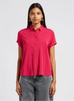 Samsoe Samsoe MAJAN - Red Loose-fit Fluid Shirt With Classic Collar 9 Samsoe Samsoe MAJAN - Red Loose-fit Fluid Shirt With Classic Collar -Morganmai Store 4070172