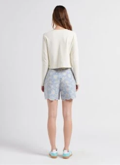 Maison Labiche TOLBIAC GOOD VIBES - White Organic Cotton Cardigan With Round Neck And Good Vibe Embroidery -Morganmai Store 4070739