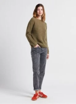 MAISON 123 MADDY - Brown Sequined Mixed-knit V-neck Cardigan -Morganmai Store 4070774