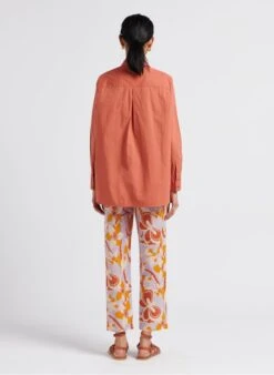 MAJORELLE - Red Cotton Poplin Shirt -Morganmai Store 4072119