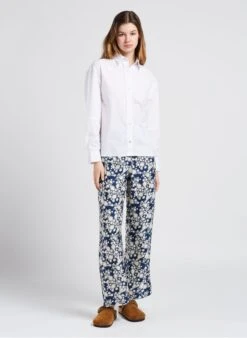 AUXANE - White Cotton Poplin Shirt With Classic Collar -Morganmai Store 4072789