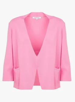 GERARD DAREL LEHA - Pink Mixed-knit Open Cardigan -Morganmai Store 4073550