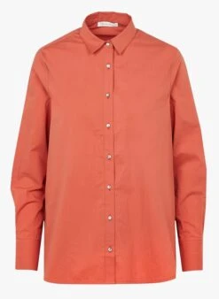 MAJORELLE - Red Cotton Poplin Shirt -Morganmai Store 4073593