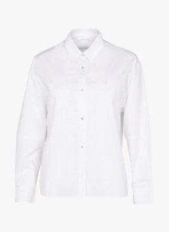 AUXANE - White Cotton Poplin Shirt With Classic Collar -Morganmai Store 4073891