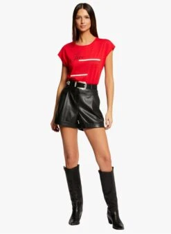 MORGAN DLOV - Red Round-neck T-shirt -Morganmai Store 4076498