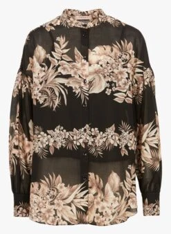 TWINSET Multicolored Floral Print Cotton Shirt With Mandarin Collar -Morganmai Store 4077064