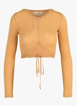 RUTH - Yellow Wool Cropped Top -Morganmai Store 4081438