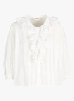 GERARD DAREL NINE - White Cotton Shirt With Jabot -Morganmai Store 4081468