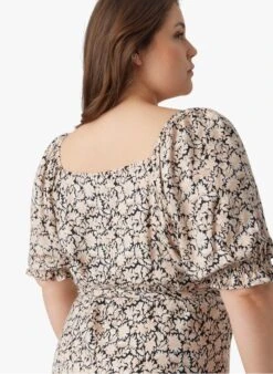 Vero Moda Curve RANI - Black Printed Viscose Midi Dress -Morganmai Store 4083044