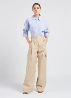 BENNETT - Blue Cotton-blend Shirt With Classic Collar -Morganmai Store 4087304