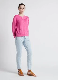 DES PETITS HAUTS BAYRONE - Pink Cotton-blend Cardigan -Morganmai Store 4089699