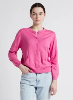 DES PETITS HAUTS BAYRONE - Pink Cotton-blend Cardigan