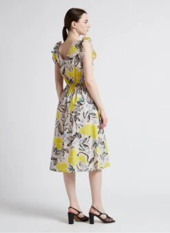 PAUL SMITH White Printed Cotton Midi Dress -Morganmai Store 4089737