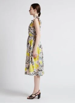 PAUL SMITH White Printed Cotton Midi Dress -Morganmai Store 4089741