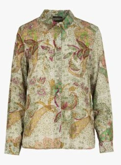 Ikks Green Printed Shirt With Classic Collar