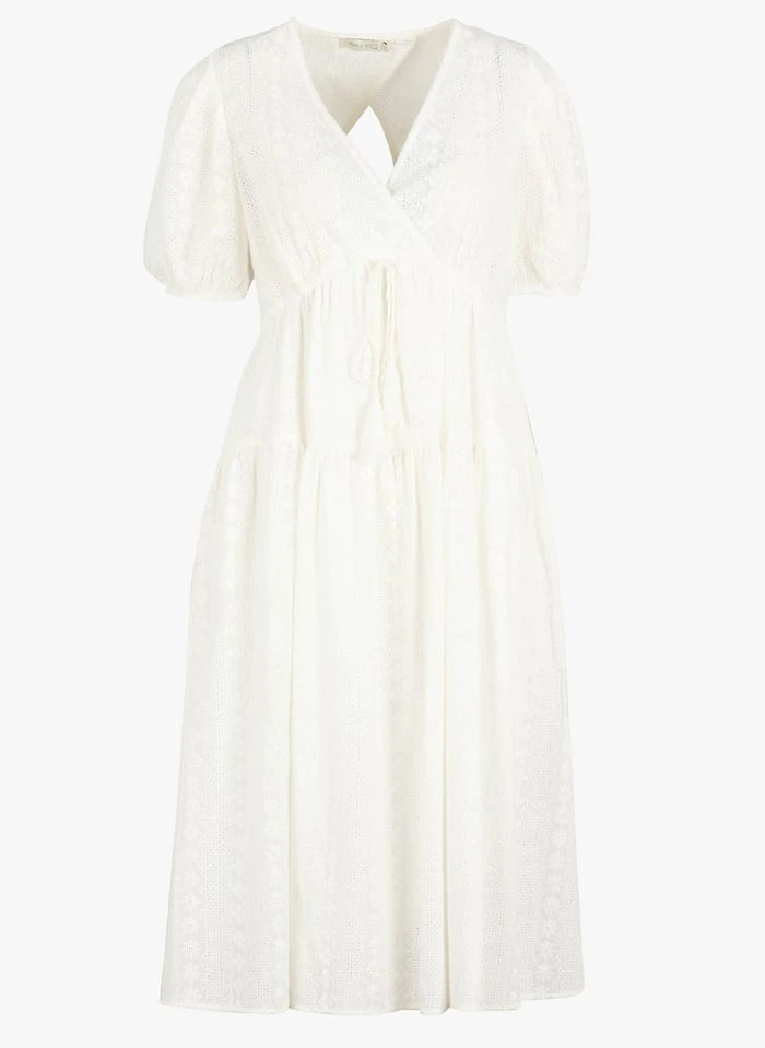 SEE U SOON White Embroidered Cotton Midi Dress 3 SEE U SOON White Embroidered Cotton Midi Dress - Image 3
