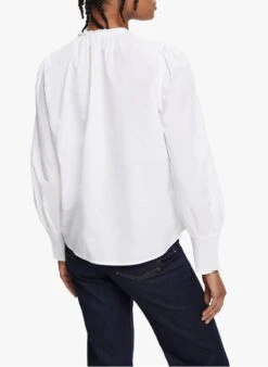 ESPRIT White V-neck Cotton Top -Morganmai Store 4091488