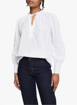 ESPRIT White V-neck Cotton Top
