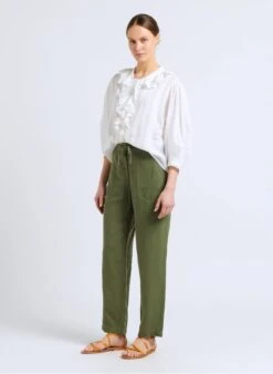 GERARD DAREL NINE - White Cotton Shirt With Jabot -Morganmai Store 4092216