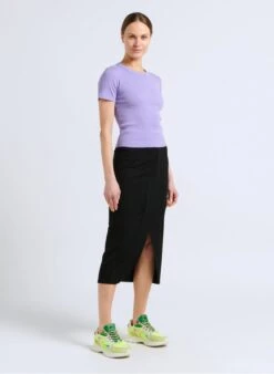 IRO AIYANA - Purple Round-neck Cotton T-shirt -Morganmai Store 4092608
