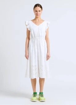 PAUL SMITH White Cotton Midi Dress