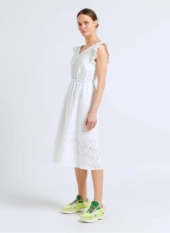 PAUL SMITH White Cotton Midi Dress -Morganmai Store 4092614