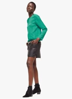 THE KOOPLES Green Printed Viscose Top -Morganmai Store 4096400