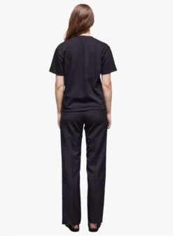 THE KOOPLES Black Round-neck Sequin-embroidered Cotton T-shirt -Morganmai Store 4096416