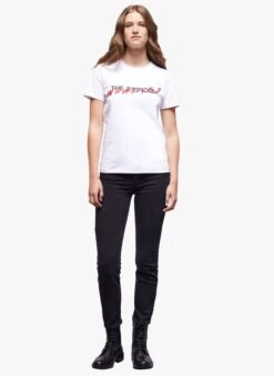 THE KOOPLES White Round-neck Printed Cotton T-shirt -Morganmai Store 4096420