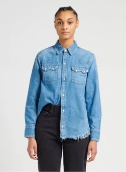 RE/DONE 50S WESTERN - Faded Jeans Cotton Denim Shirt