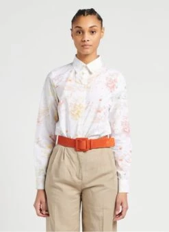 PAUL SMITH White Printed Cotton Shirt