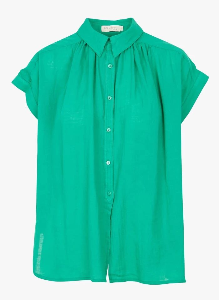 SEE U SOON Green Cotton-voile Blouse 3 SEE U SOON Green Cotton-voile Blouse - Image 3