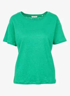 Marc O'Polo Green Round-neck Linen T-shirt -Morganmai Store 4099087