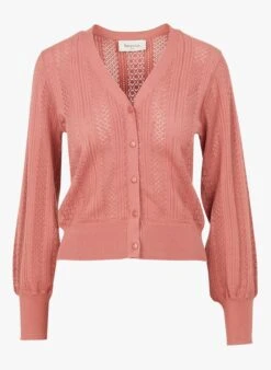 BERENICE GAMMA - Orange V-neck Cardigan With Openwork Embroidery 7 BERENICE GAMMA - Orange V-neck Cardigan With Openwork Embroidery -Morganmai Store 4099093