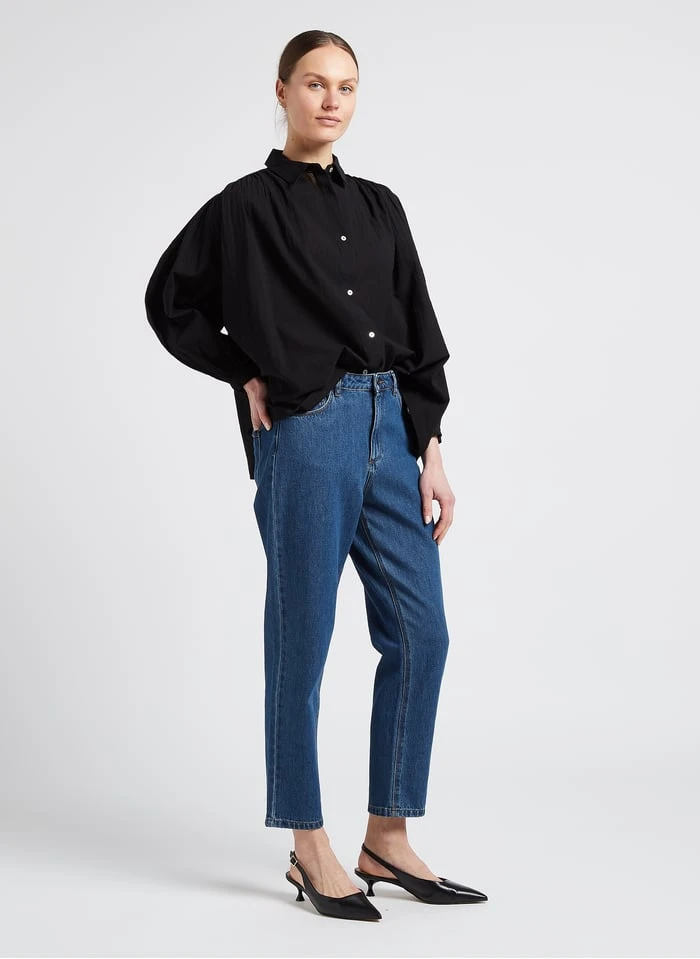 SEE U SOON Black Straight-cut Cotton Shirt 5 SEE U SOON Black Straight-cut Cotton Shirt - Image 5