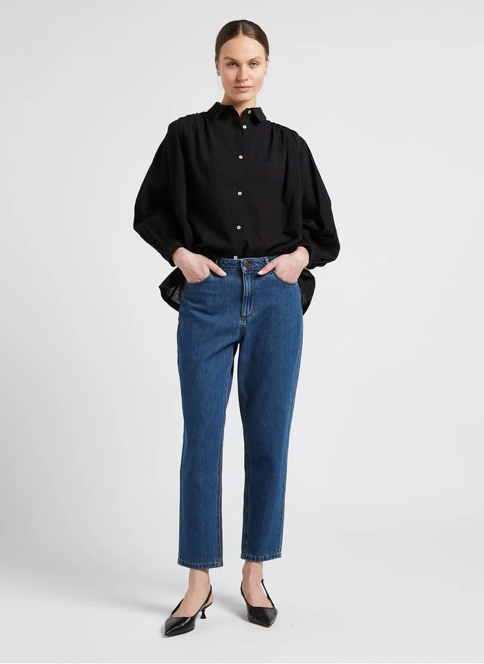 SEE U SOON Black Straight-cut Cotton Shirt 4 SEE U SOON Black Straight-cut Cotton Shirt - Image 4