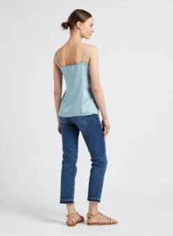 SEE U SOON Blue Silken Lace Camisole 13 SEE U SOON Blue Silken Lace Camisole -Morganmai Store 4099198
