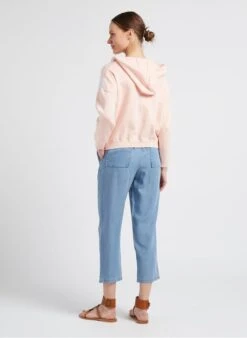 Pink Hooded Cotton Cardigan -Morganmai Store 4099231