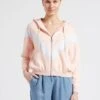 Pink Hooded Cotton Cardigan