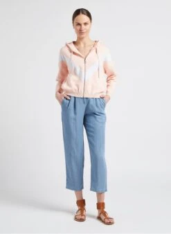 Pink Hooded Cotton Cardigan -Morganmai Store 4099235